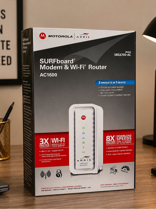 netgear Other - ARRIS SURFboard SBG6700-AC AC1600 Cable Modem & WiFi Router DOCSIS 3.0 Motorola